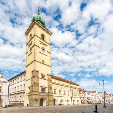 LITOMYSL, CZECH REPUBLIC - 14 Temmuz 2024 - Litomysl Eski Şehir Salonunda Görünüm. Litomysl, Çek Cumhuriyeti 'nin Pardubice bölgesinde bir şehirdir..