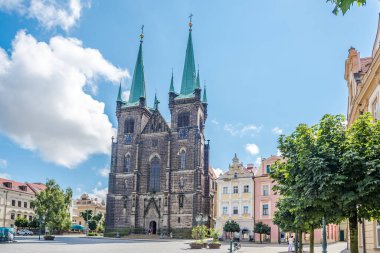 CHRUDIM,CZECH REPUBLIC - JULY 14,2024 - View at the Church of Assumption of Virgin Mary in Chrudim. Chrudim is a town in the Pardubice Region of the Czech Republic. clipart