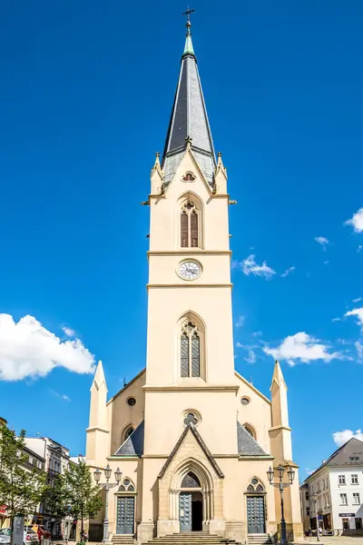 stock image LIBEREC,CZECH REPUBLIC - JULY 14,2024 - View at the Church of Anthony Great in the streets of Liberec. Liberec is a city in the Czech Republic.