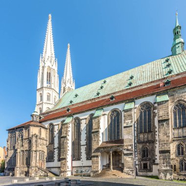 Gorlitz, Almanya 'da Aziz Peter ve Paul Kilisesi' nin manzarası