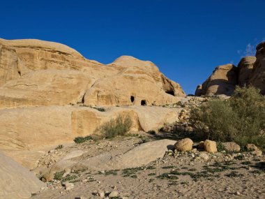 Antik şehir Petra 'ya giden manzara yolu, Ürdün, Dünya' nın yedi harikasından biri.