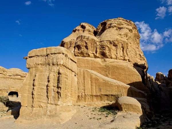 Scenic Road Entrance Ancient City Petra Jordan One Seven Wonders — стоковое фото