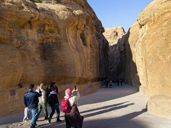 Siq Canyon Panoramico Che Funge Ingresso All Antica Città Petra — Foto Stock