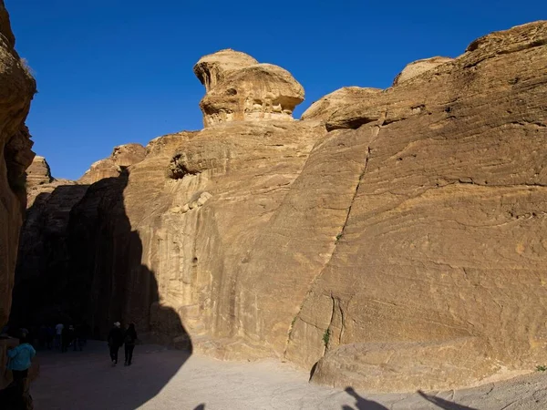 Siq Scenic Canyon Serving Entrance Ancient City Petra Jordan One — Stock Photo, Image