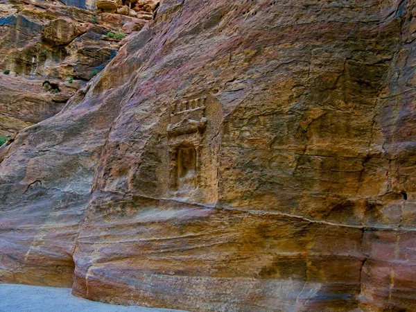 Siq Γραφικό Φαράγγι Που Χρησιμεύει Είσοδος Στην Αρχαία Πόλη Πέτρα — Φωτογραφία Αρχείου