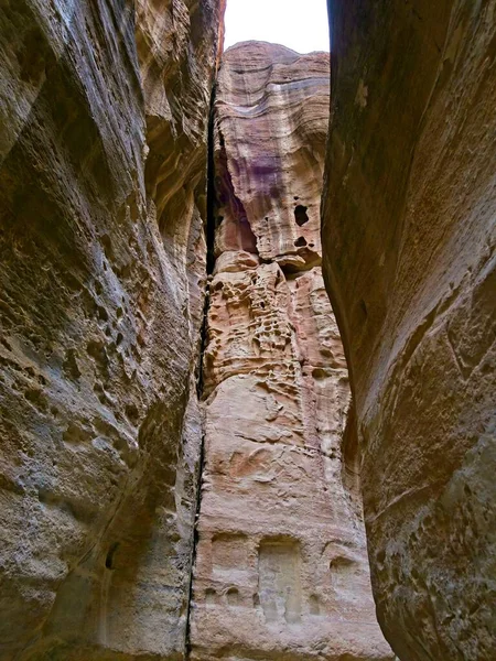 Сік Мальовничий Каньйон Служить Входом Стародавнє Місто Петру Йорданія Одне — стокове фото