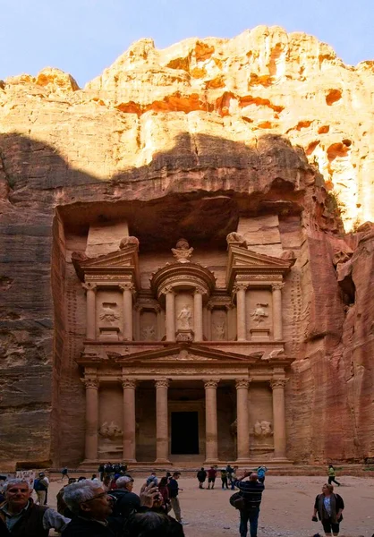 Petra Jordânia Março 2023 Tesouro Vista Principal Cidade Antiga Petra — Fotografia de Stock