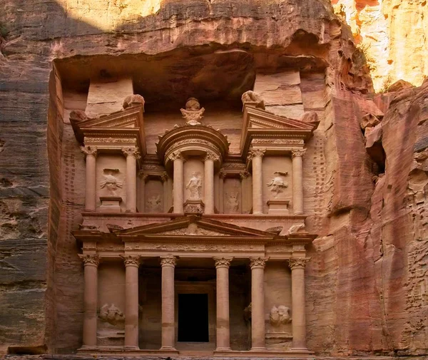 Statskassan Huvudsyn Den Antika Staden Petra Jordanien Ett Världens Sju — Stockfoto
