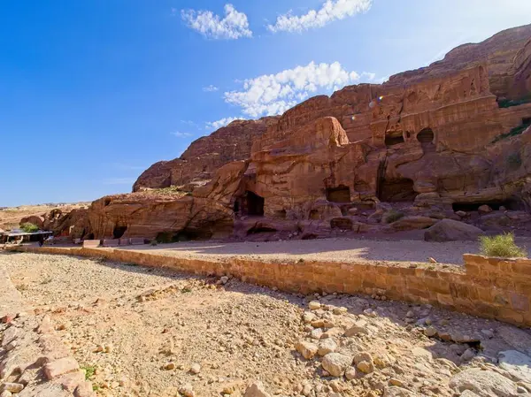 Eski Kentteki Cephe Sokağı Petra Ürdün Dünya Nın Yedi Harikasından — Stok fotoğraf