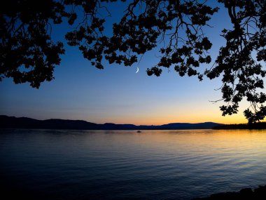 Victoria, British Columbia 'da Patricia Körfezi' nde muhteşem gün batımı