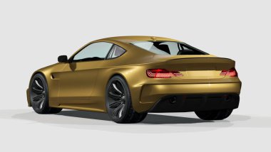 Markasız, jenerik konsept bir arabanın 3 boyutlu çizimi