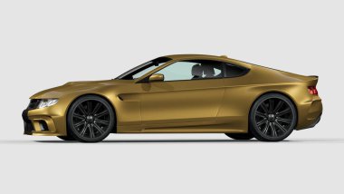 Markasız, jenerik konsept bir arabanın 3 boyutlu çizimi