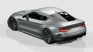 Markasız, jenerik konsept bir arabanın 3 boyutlu çizimi