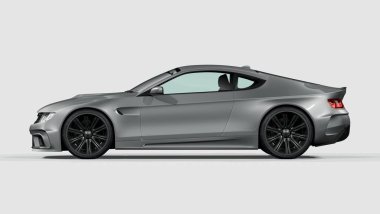 Markasız, jenerik konsept bir arabanın 3 boyutlu çizimi