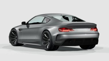 Markasız, jenerik konsept bir arabanın 3 boyutlu çizimi