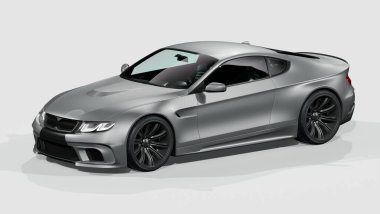 Markasız, jenerik konsept bir arabanın 3 boyutlu çizimi