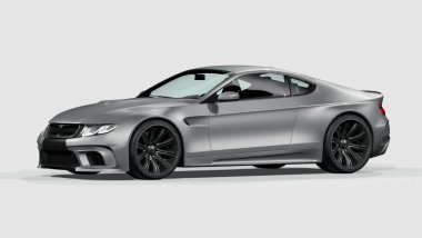 Markasız, jenerik konsept bir arabanın 3 boyutlu çizimi