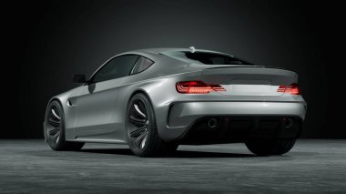 Markasız, jenerik konsept bir arabanın 3 boyutlu çizimi