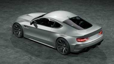 Markasız, jenerik konsept bir arabanın 3 boyutlu çizimi