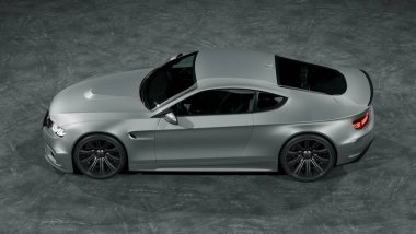 Markasız, jenerik konsept bir arabanın 3 boyutlu çizimi