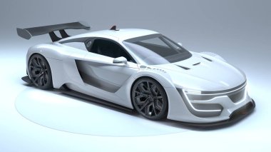 Markasız, jenerik konsept bir arabanın 3 boyutlu çizimi