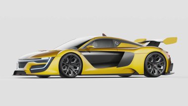 Markasız, jenerik konsept bir arabanın 3 boyutlu çizimi