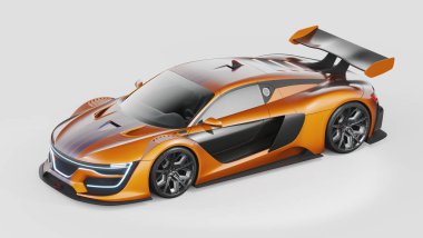 Markasız, jenerik konsept bir arabanın 3 boyutlu çizimi