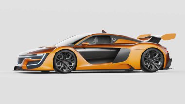 Markasız, jenerik konsept bir arabanın 3 boyutlu çizimi