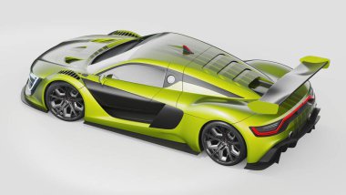 Markasız, jenerik konsept bir arabanın 3 boyutlu çizimi