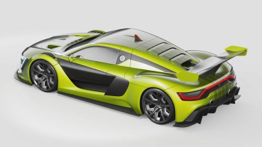 Markasız, jenerik konsept bir arabanın 3 boyutlu çizimi