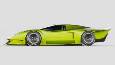 Markasız, jenerik konsept bir arabanın 3 boyutlu çizimi