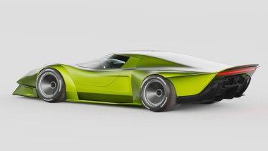 Markasız, jenerik konsept bir arabanın 3 boyutlu çizimi