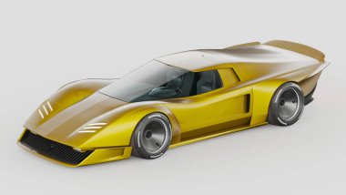 Markasız, jenerik konsept bir arabanın 3 boyutlu çizimi