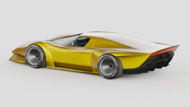 Markasız, jenerik konsept bir arabanın 3 boyutlu çizimi