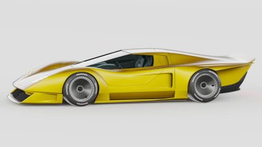 Markasız, jenerik konsept bir arabanın 3 boyutlu çizimi