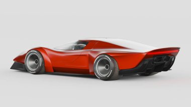 Markasız, jenerik konsept bir arabanın 3 boyutlu çizimi