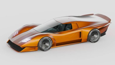 Markasız, jenerik konsept bir arabanın 3 boyutlu çizimi