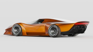 Markasız, jenerik konsept bir arabanın 3 boyutlu çizimi