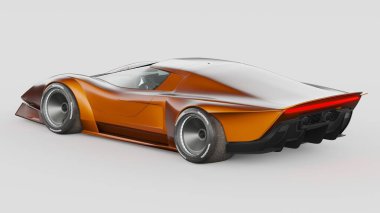 Markasız, jenerik konsept bir arabanın 3 boyutlu çizimi