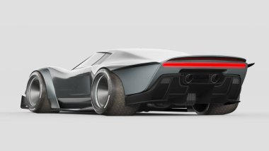 Markasız, jenerik konsept bir arabanın 3 boyutlu çizimi