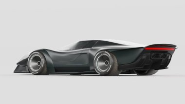 Markasız, jenerik konsept bir arabanın 3 boyutlu çizimi