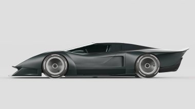 Markasız, jenerik konsept bir arabanın 3 boyutlu çizimi