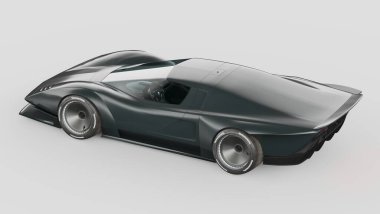 Markasız, jenerik konsept bir arabanın 3 boyutlu çizimi