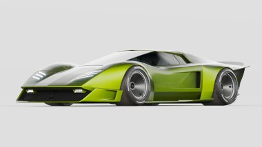 Markasız, jenerik konsept bir arabanın 3 boyutlu çizimi