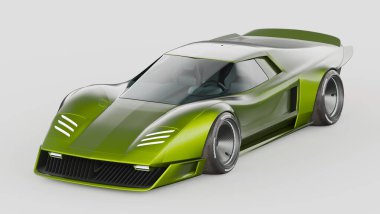 Markasız, jenerik konsept bir arabanın 3 boyutlu çizimi