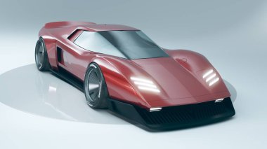 Markasız, jenerik konsept bir arabanın 3 boyutlu çizimi