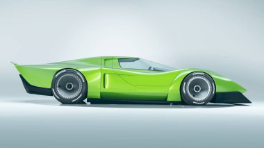 Markasız, jenerik konsept bir arabanın 3 boyutlu çizimi