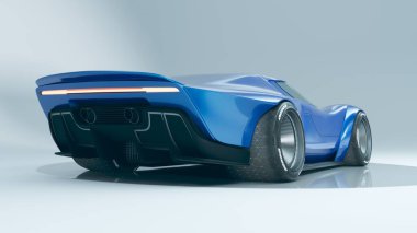 Markasız, jenerik konsept bir arabanın 3 boyutlu çizimi