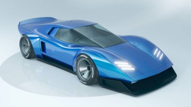 Markasız, jenerik konsept bir arabanın 3 boyutlu çizimi