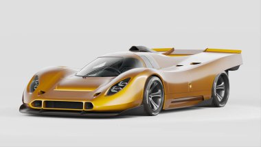 Markasız, jenerik konsept bir arabanın 3 boyutlu çizimi